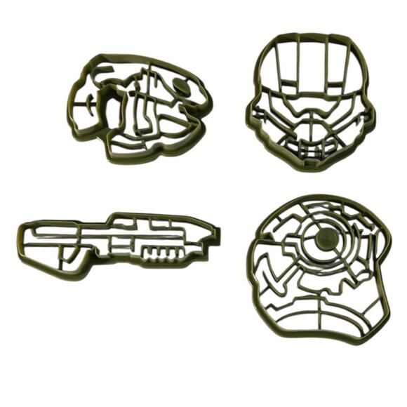 Halo Studios Xbox Microsoft 4 Cookie Cutter Baking Set Master Chief Helmet - Picture 2 of 8